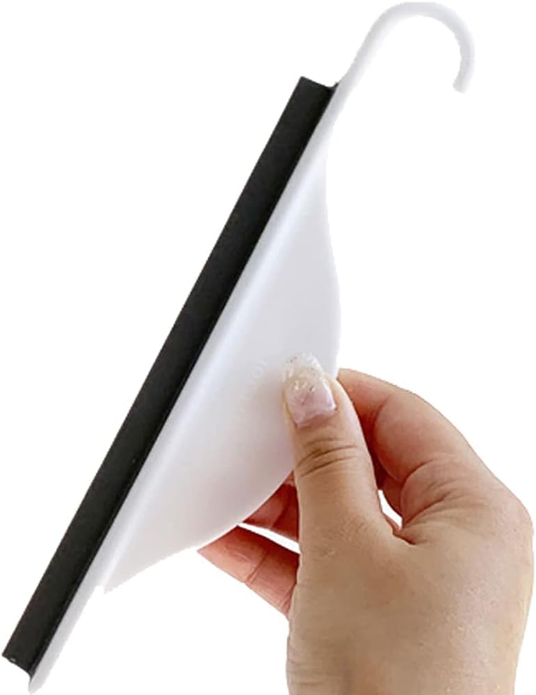 Tiny Bathroom Shower Mirror Squeegee with Hanging Hook, Silicone Mini Kitchen Countertop Squeegee, Water Wiper Scraper Cleaner Tool for Cleaning Sink, Counter, Tiles, Handy Window Glass Water Blade