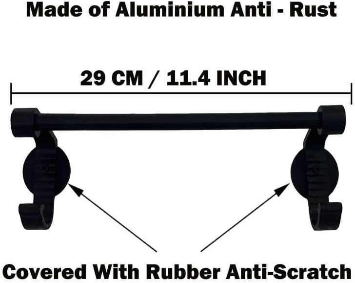 Magnetic Towel Bar with 2 Hooks for Kitchen Tongs Holder Oven Gloves Storage,Towel Holder Towel Hook Hanger for Fridge, Kitchen Stove, Oven, Dishwasher, Sink Laundry Washing Machine, Black