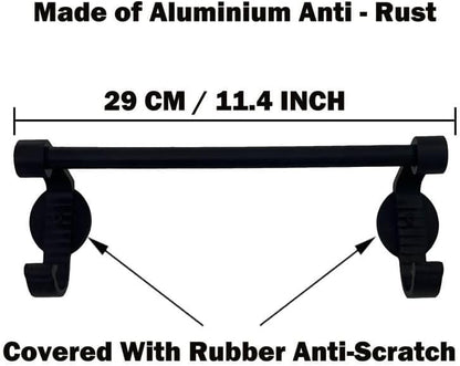 Magnetic Towel Bar with 2 Hooks for Kitchen Tongs Holder Oven Gloves Storage,Towel Holder Towel Hook Hanger for Fridge, Kitchen Stove, Oven, Dishwasher, Sink Laundry Washing Machine, Black