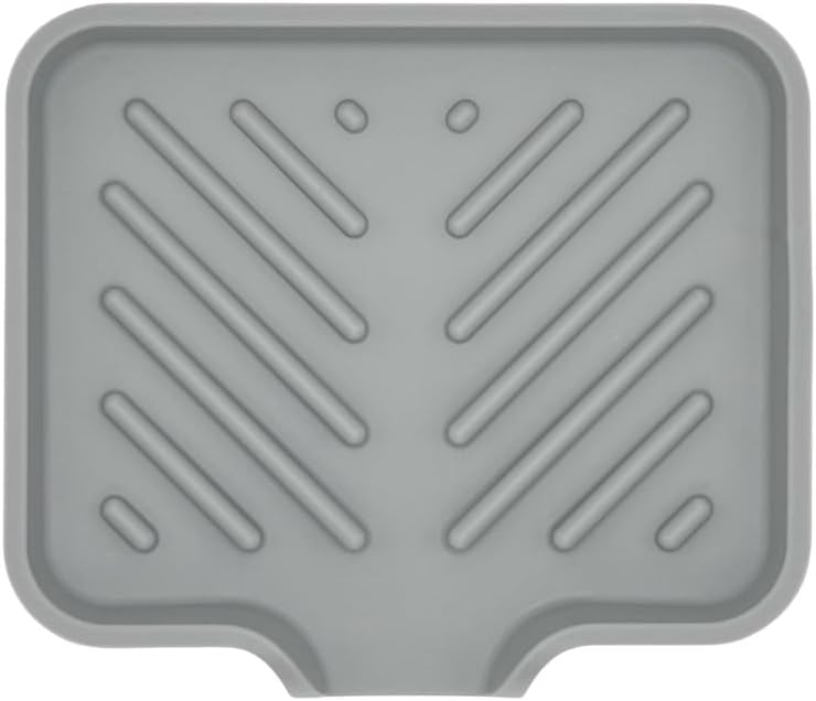 Silicone Soap Dish Tray and Sponge Holder with Drain Chute and Feet | 3-Way Sloped Design | Bathroom and Kitchen Sink Organizer Caddy (Black, 10"x4", 7.8 Ounces)