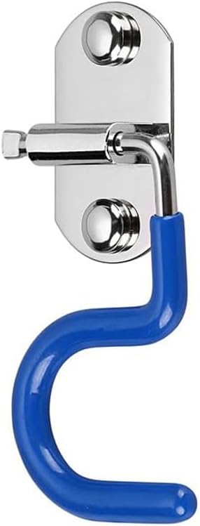 4 Pack S-Type Hook Wall Mounted Cleaning Tool Organizer - Space Saver - 304 Stainless Steel Mop Broom Holder Organizer, Broom Mop Handle Holder (Silver and Blue)