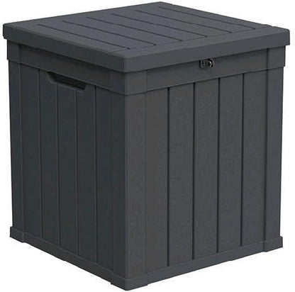 LAUSAINT HOME 320 Gallon Resin Deck Box, Package Delivery Box with Lockable Lid, Waterproof Outdoor Storage Box For Garden Tools, Patio Cushions(320 Gallon,Black)