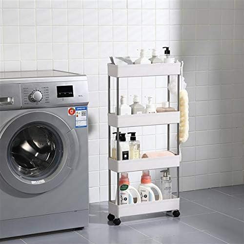 Slim Storage Cart, Rolling Cart Bathroom Organizer Kitchen Storage Carts 16 x 5.1 x 34.5inch, for Kitchen, Bedroom, Office, Laundry Room, Small Narrow Spaces
