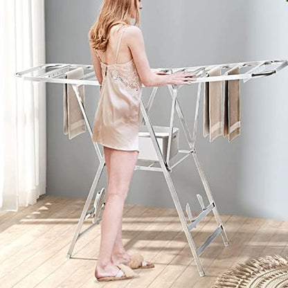 Foldable Portable Space Saving Clothes Drying Rack, Wall Mounted Clothes Rack, Clothes Drying Racks Outdoor,for Drying Cap, Face Mask, Socks, Towels, Underwear, Diapers