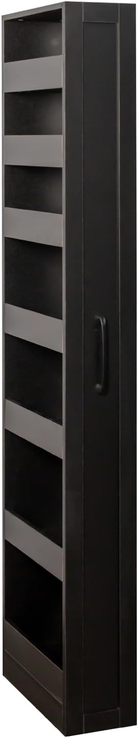 7 Tier Slim Rolling Storage Cart - Kitchen & Pantry Organizer, Narrow Storage Cabinet with Handle & Wheels, Spice Pull-Out Rack Next to Fridge Storage Shelf (White A-7 Tier Shelf Unit)