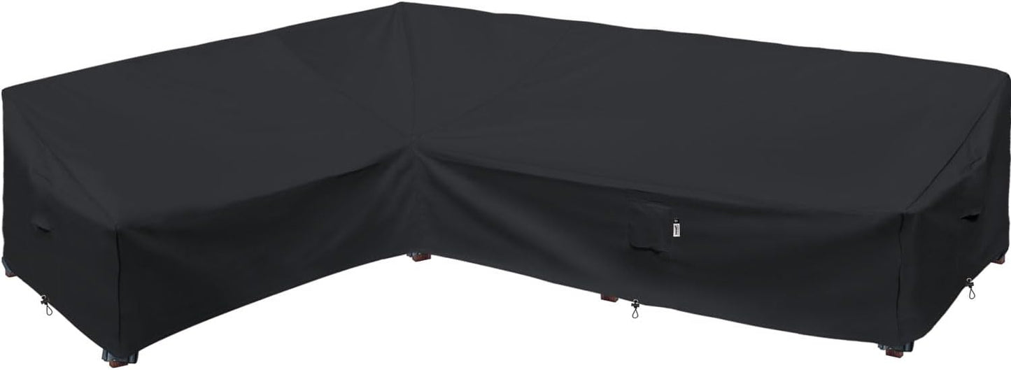 Patio Deck Box Cover, 63x30 Inch Fire Pit Covers with Straps and Handles, Waterproof Heavy Duty Outdoor Furniture Winter Cover for Keter, Suncast, Lifetime Container