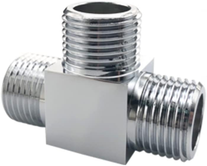 Water Diverter Fitting Adapter, Add-A-Tee G1/2" Hose Connector Adapter for Angle Valve adapter, Shower arms, Toliet Bidet Sprayer, Hose Pipe Fittings (3 Way T2)