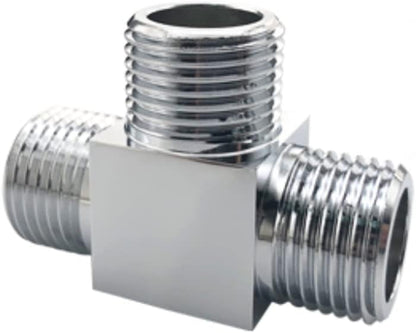 Water Diverter Fitting Adapter, Add-A-Tee G1/2" Hose Connector Adapter for Angle Valve adapter, Shower arms, Toliet Bidet Sprayer, Hose Pipe Fittings (3 Way T2)