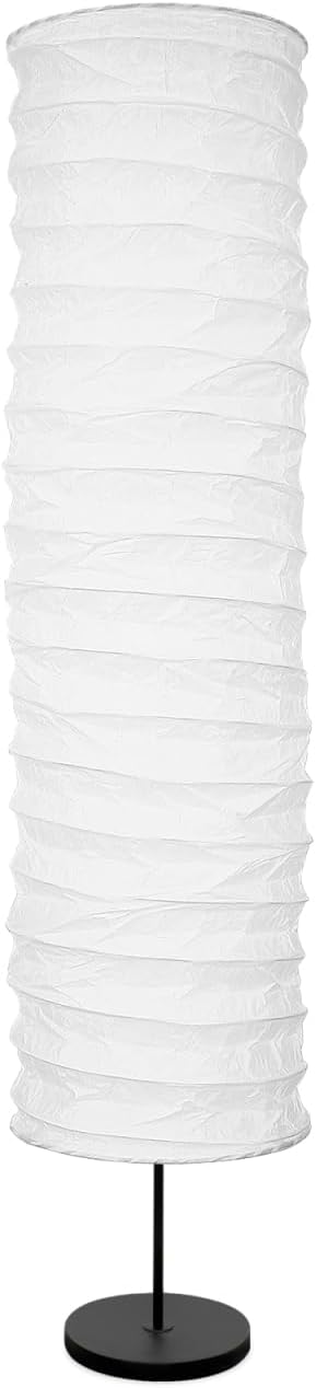 Toyvian Paper Floor Lamp Shade Replacement, Modern Tall White Foldable Rice Paper Cover Nordic Style Minimalist Standing Lamp Shade for Living Room Bedroom (43.3×12.6×7.8inch)