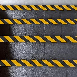 COSIMIXO 4" x 35Ft Black&Yellow Heavy Duty Anti Slip Tape for Stairs Outdoor/Indoor Waterproof Grip Tape Safety Non Skid Roll for Stair Steps Traction Tread Staircases Anti-Slip Strips…