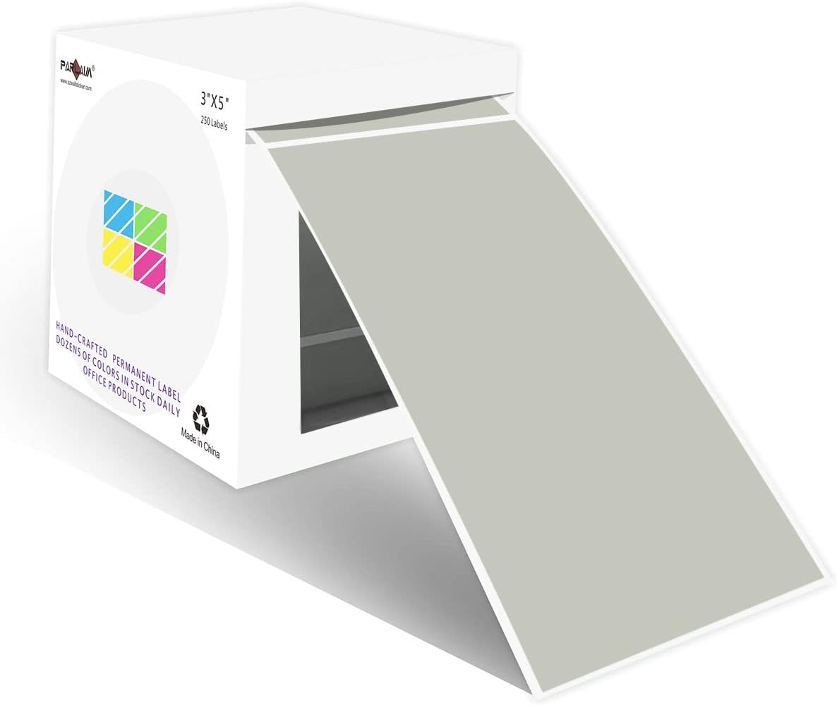 PARLAIM 3 X 5 Inch Rectangle Adhesive Color Coding Stickers,Square Inventory Stickers -250 Per Dispenser Box (Fluorescent Green)