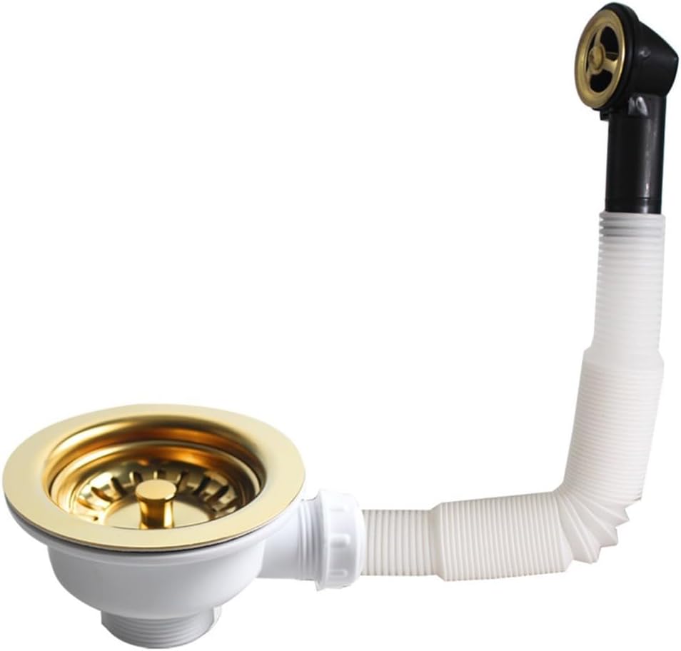 114MM Sink Strainer Stainless Steel Drain Basket with Overflow Prevention for Sink Holes 86 to 95MM