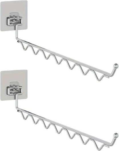 2PCS Wall Mounted Drying Rack Laundry Room Organization Clothes Hanger Rack Stainless Steel Folding Clothes Drying Racks Wall-Mounted Adhesive Balcony Tool Hanger Racks Space Saving