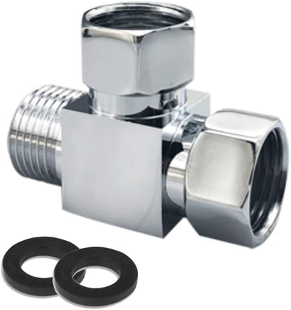 Water Diverter Fitting Adapter, Add-A-Tee G1/2" Hose Connector Adapter for Angle Valve adapter, Shower arms, Toliet Bidet Sprayer, Hose Pipe Fittings (3 Way T2)