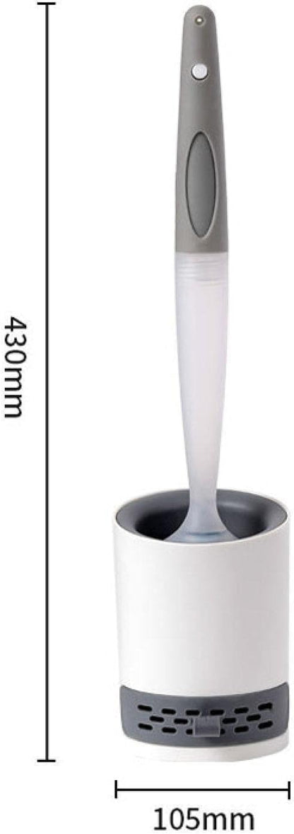 Silicon Toilet Bowl Cleaning Brush Set,Wall Mount Toilet Brush Refillable Toilet Brush Diatom Mud Absorbent Soft Bristled Silicone Toilet Brush