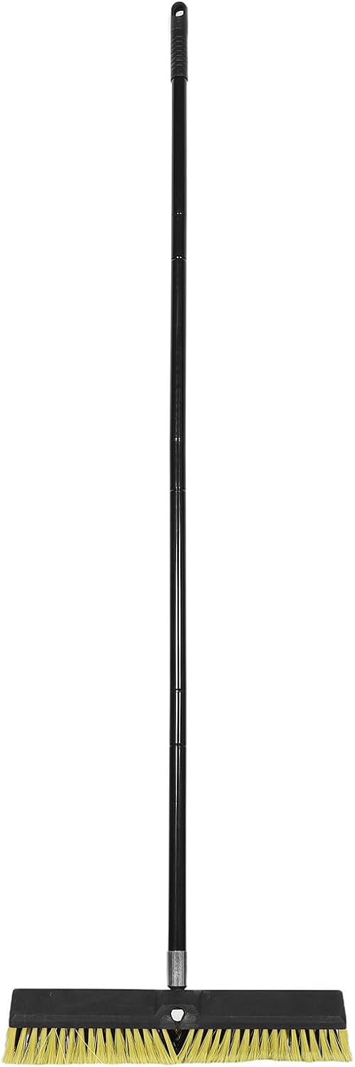 Outdoor Push Broom with Aluminum Handle 80cm, Heavy Duty Deck Sweeper Broom for Patio, Driveway, Garden and Sidewalk Cleaning, Suitable for Wet and Dry Surfaces