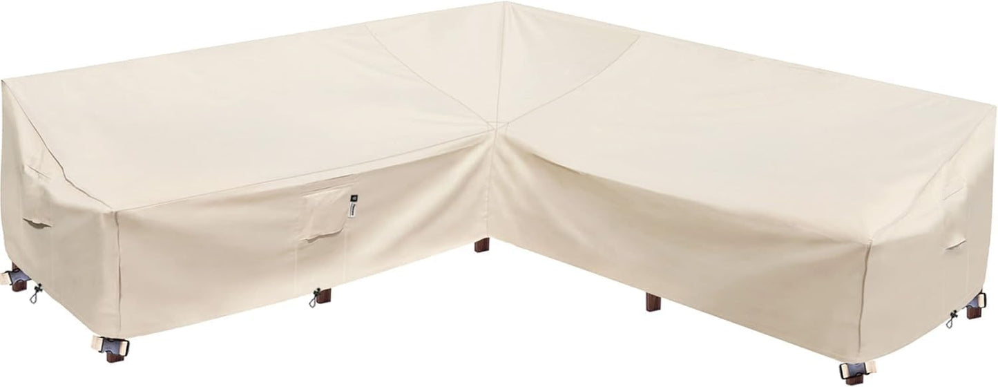 Patio Deck Box Cover, 63x30 Inch Fire Pit Covers with Straps and Handles, Waterproof Heavy Duty Outdoor Furniture Winter Cover for Keter, Suncast, Lifetime Container