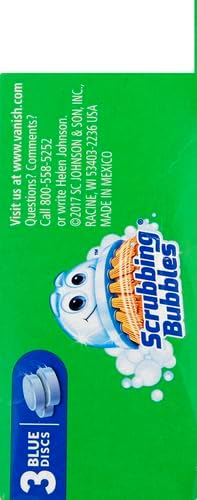 Scrubbing Bubbles Continuous Clean Toilet Drop-Ins, Automatic Blue Toilet Bowl Cleaner, Septic-Safe Tank Tablets Remove Hard Water Minerals & Limescale, Stain & Smell Protection, 3 Count (Pack of 1)