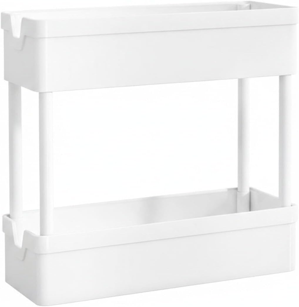 Slim Rolling Storage Cart, 4.7-Inch Wide Mobile Organizer for Narrow Gaps in Kitchen, Bathroom, and Laundry (1 PC)