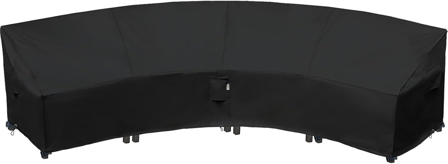 Patio Deck Box Cover, 63x30 Inch Fire Pit Covers with Straps and Handles, Waterproof Heavy Duty Outdoor Furniture Winter Cover for Keter, Suncast, Lifetime Container