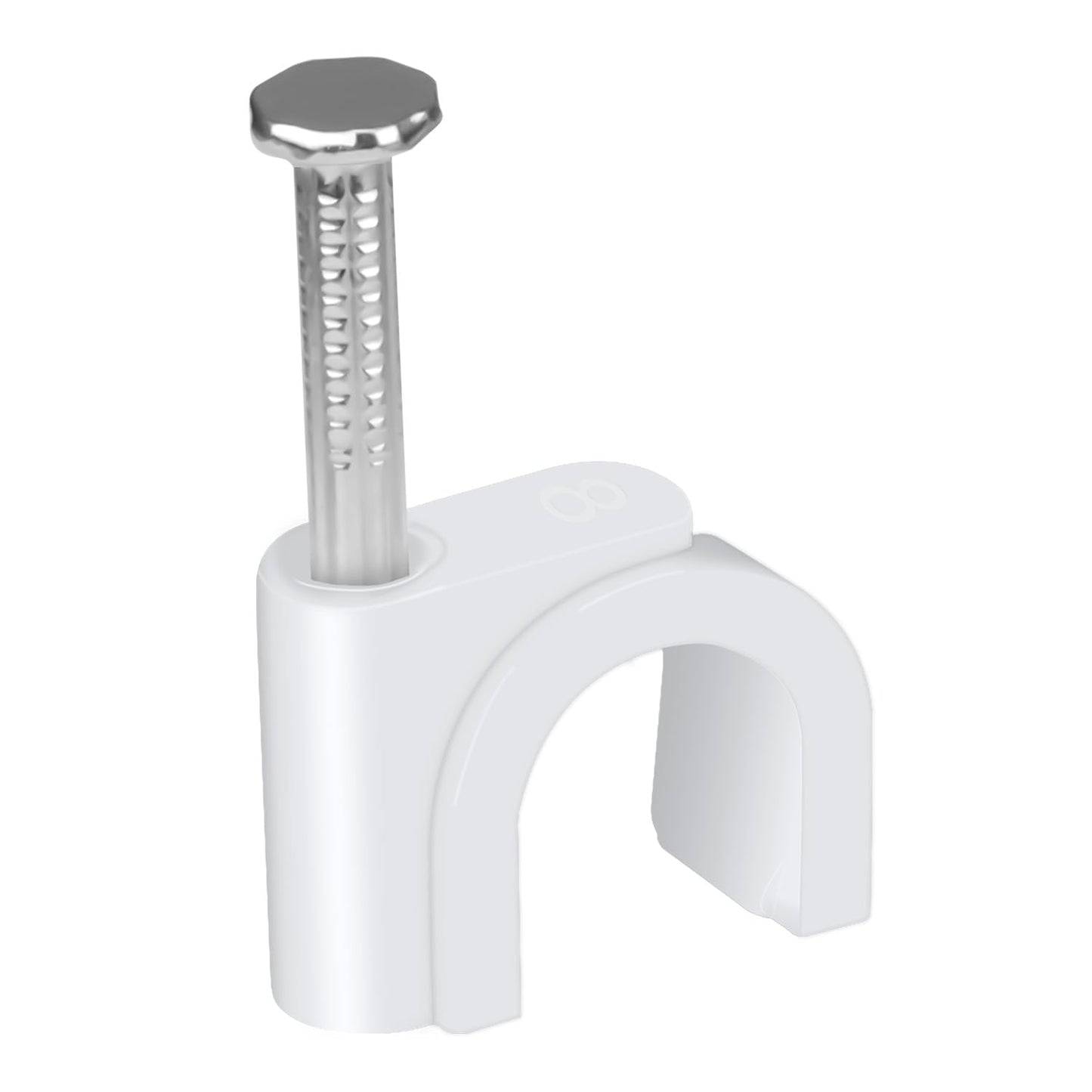 LeMotech Cable Clips, 1000pcs 8mm Wire Wall Clips with Steel Nails, Coaxial Nail Clamps for Cable Cord Management RG6 RG59 CAT5e CAT6 RJ45 Ethernet Cable Clamps, White
