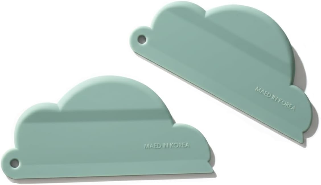Carrotez Mini Shower Squeegee for Glass Doors, Window Cleaner, 2 Pack, Ivory & Gray