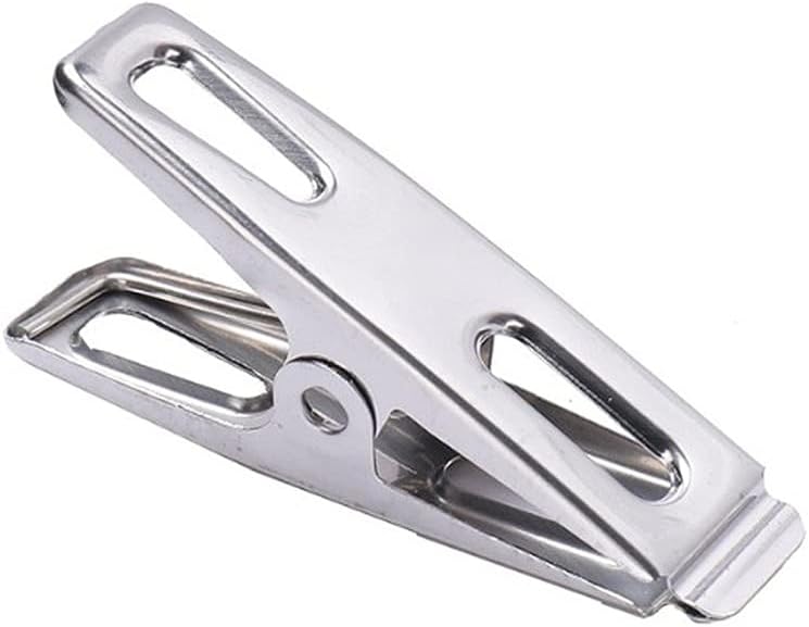 Generic 40pcs Clothes Pins Antiskid Stainless Steel Windproof Clothes Drying Hanger Clothespins Clothes Clips Clothes Pegs Photo Clips, Silver