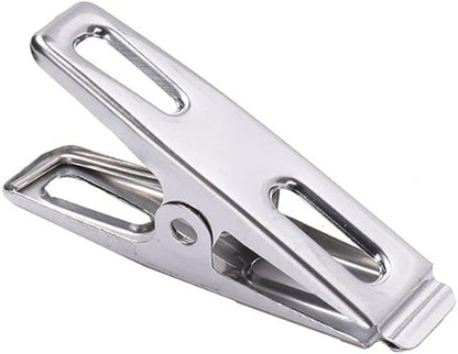 Generic 40pcs Clothes Pins Antiskid Stainless Steel Windproof Clothes Drying Hanger Clothespins Clothes Clips Clothes Pegs Photo Clips, Silver