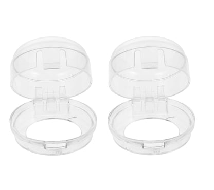 2Pcs Stove Knob Covers, Universal Fit for Gas/Electric Ovens | Safety Locks with Adjustable Adhesive, Kitchen Pet Proofing Essentials Childproof (White, Easy Removal Design)