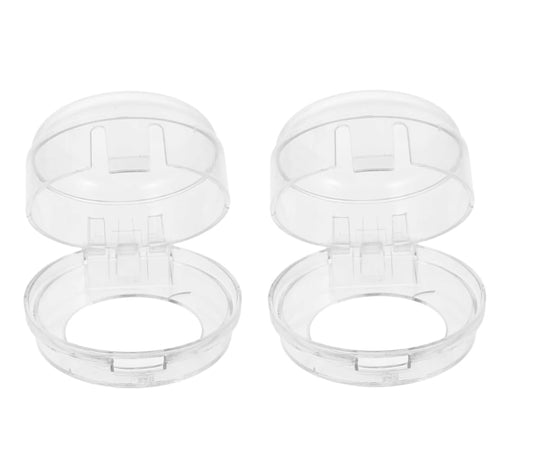2Pcs Stove Knob Covers, Universal Fit for Gas/Electric Ovens | Safety Locks with Adjustable Adhesive, Kitchen Pet Proofing Essentials Childproof (White, Easy Removal Design)