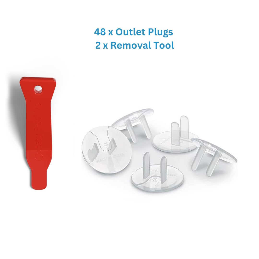 BABY PROOF ME 24 Outlet Covers Baby Proofing, Plug Covers with Removal Tool