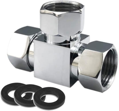 Water Diverter Fitting Adapter, Add-A-Tee G1/2" Hose Connector Adapter for Angle Valve adapter, Shower arms, Toliet Bidet Sprayer, Hose Pipe Fittings (3 Way T2)