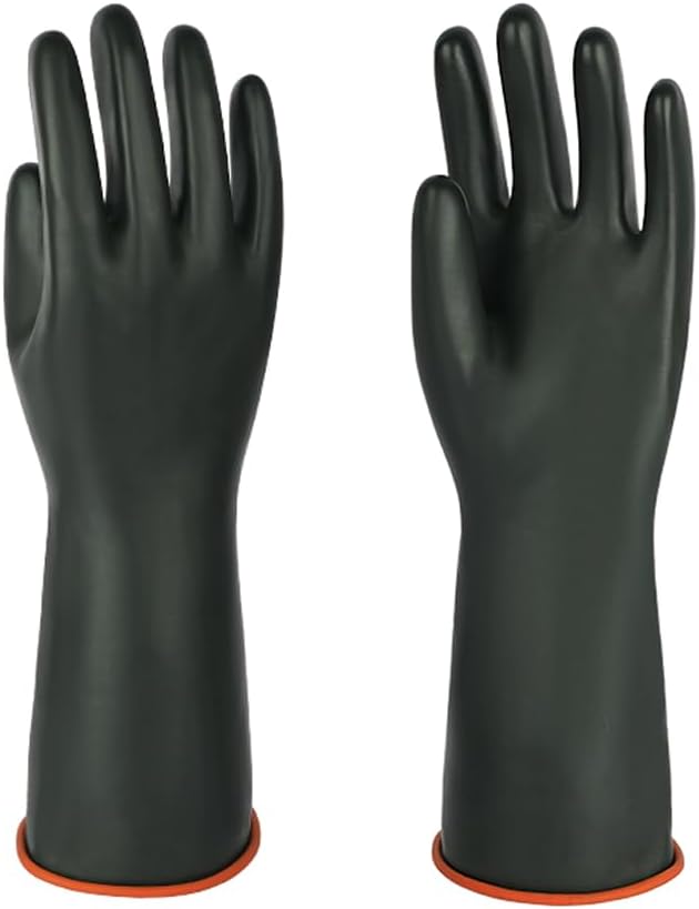 North Tower Heavy-Duty Latex Chemical Resistant Gloves - Reusable Long Rubber Dishwashing Gloves with Forearm Protection for Men - Waterproof, Industrial Safety Gear,18“，1 Pair