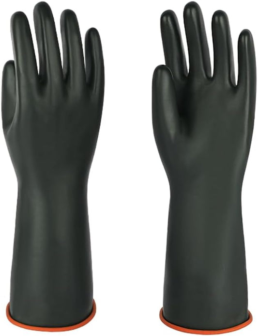 North Tower Heavy-Duty Latex Chemical Resistant Gloves - Reusable Long Rubber Dishwashing Gloves with Forearm Protection for Men - Waterproof, Industrial Safety Gear,18“，1 Pair