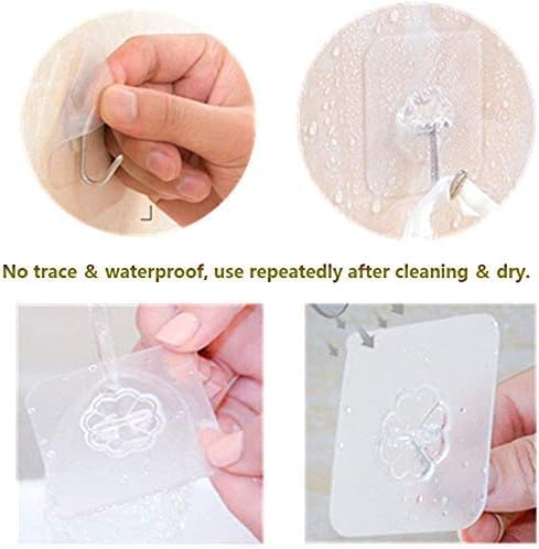 8 Pack Large Adhesive Hooks 22Ib(Max),Waterproof and Rustproof Wall Hooks for Hanging Heavy Duty,Stainless Steel Towel and Coats Hooks to use Inside Kitchen Bathroom Home and Office