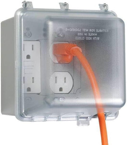 TayMac MM2410G Gray Polycarbonate 2-Gang Weatherproof In-Use Electrical Outlet Cover for Home Improvement, 2.75-in. Deep Outdoor Outlet Cover for Electrical Box, UFAST 55-in-1, Rated NEMA 3R