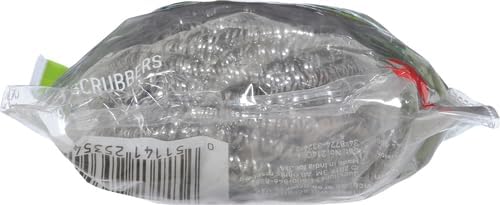 Scotch-Brite Stainless Steel Scrubbers, Scouring Pads for Cleaning Tough Baked-On Messes, Metal Scrubbers for Cleaning Dishes, 3 Scrub Pads