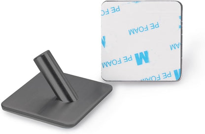 Fotosnow Matte Black Adhesive Wall Hooks, 15lbs Locking Curve Anti Slip Stainless Steel No Drill Stick On Hooks for Bathroom Shower Towel Coat Kitchen