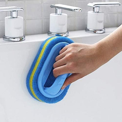 Tile Tub Scrubber Brush with 5 Different Function Cleaning Heads and 51" Extendable Long Handle Non Scratch Shower Scrubber for Cleaning Bathroom Kitchen Toilet Wall Bathtub
