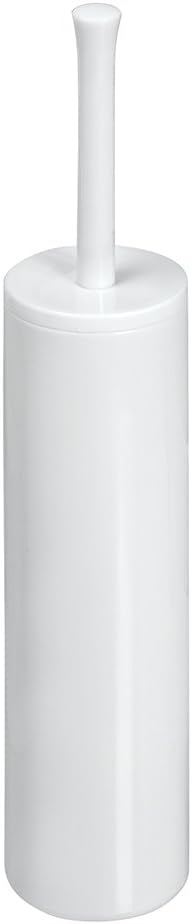 iDesign Compact Toilet Brush and Holder, White | For Bathroom