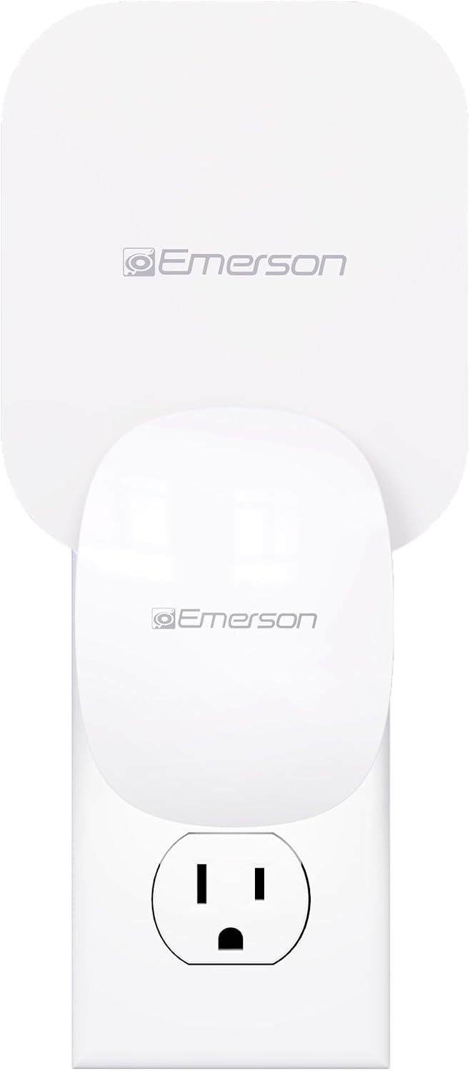 Emerson ITL7103 Plug-in Flying Bug Catcher with UV Light and LED Décor – Indoor Fly, Fruit Fly, Gnat & Moth Catcher, Silent, 24/7 Coverage, Mess-Free, use in Any Room, Includes 3 Glue Cards