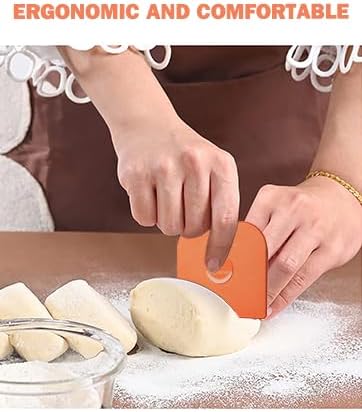 Pan Scraper, 5 Pcs Pot Scraper Plastic, Pot Scraper Non Scratch for Cast Iron, Pot and Pan Cleaning, Sturdy Scraper Kitchen Tool