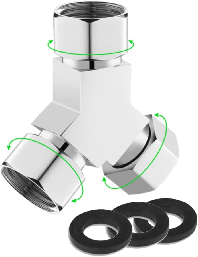 Water Diverter Fitting Adapter, Add-A-Tee G1/2" Hose Connector Adapter for Angle Valve adapter, Shower arms, Toliet Bidet Sprayer, Hose Pipe Fittings (3 Way T2)