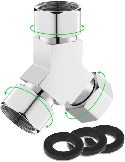 Water Diverter Fitting Adapter, Add-A-Tee G1/2" Hose Connector Adapter for Angle Valve adapter, Shower arms, Toliet Bidet Sprayer, Hose Pipe Fittings (3 Way T2)