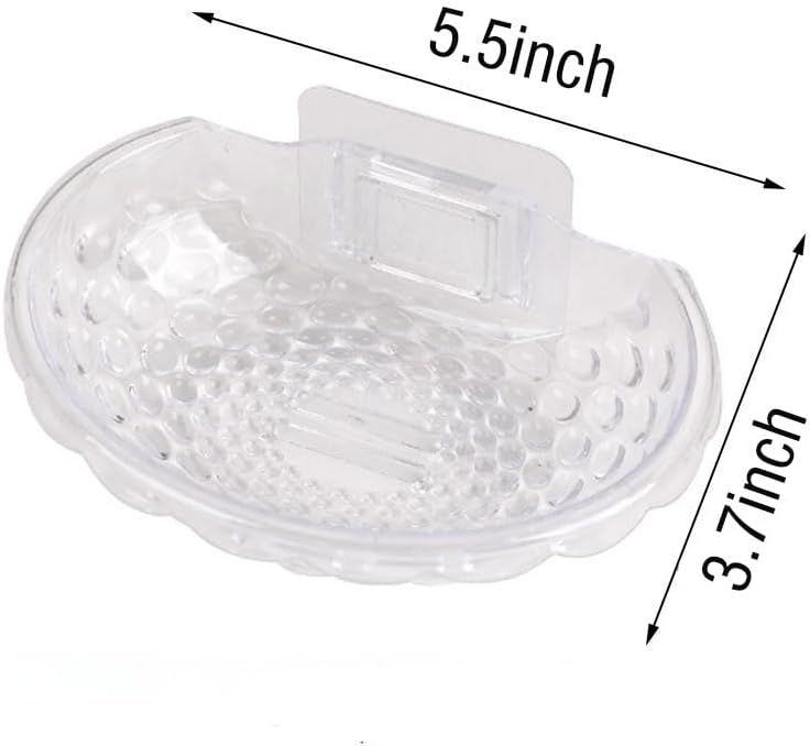 Acrylic Soap Dish with Self-Draining Design - No Drilling ，Universal and Aesthetics, Waterproof, Plastic Soap Saver - Bathroom Kitchen Organizer