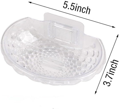 Acrylic Soap Dish with Self-Draining Design - No Drilling ，Universal and Aesthetics, Waterproof, Plastic Soap Saver - Bathroom Kitchen Organizer