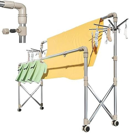 Foldable Portable Space Saving Clothes Drying Rack, Wall Mounted Clothes Rack, Clothes Drying Racks Outdoor,for Drying Cap, Face Mask, Socks, Towels, Underwear, Diapers
