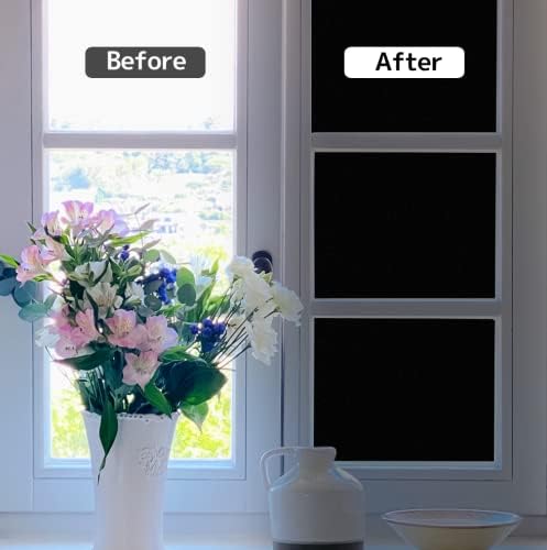KESPEN Window Privacy Film Frosted Glass Heat Control UV Blocking Privacy Window Film for Glass Windows Static Cling Non-Adhesive Door Coverings Decals for Bathroom Home Office,17.5 Inch X 6.5 Feet
