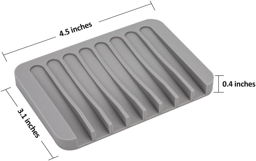 4PCS Self-Draining Silicone Bar Soap Dish and Holders for Shower | Easy Clean, Can Extend Soap Life, Premium Sponge Holder for Sink, Kitchen, Bathroom, or Counter, Soap Tray for Shower