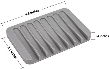 4PCS Self-Draining Silicone Bar Soap Dish and Holders for Shower | Easy Clean, Can Extend Soap Life, Premium Sponge Holder for Sink, Kitchen, Bathroom, or Counter, Soap Tray for Shower